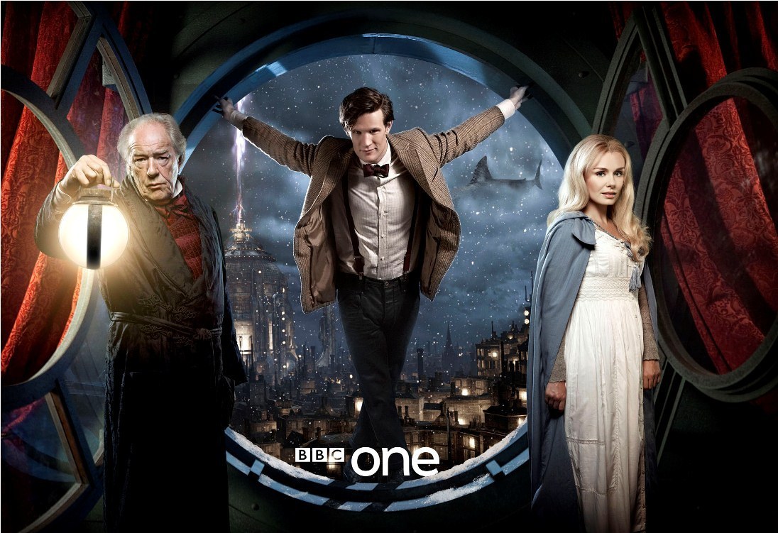 **THIS IMAGE IS UNDER STRICT EMBARGO UNTIL 0;00hrs TUESDAY 23RD NOVEMBER 2010**Picture shows: (L-R) Kazran (MICHAEL GAMBON), The Doctor (MATT SMITH)and Abigail Pettigrew (KATHERINE JENKINS).TX: BBC One, TBC 2010
