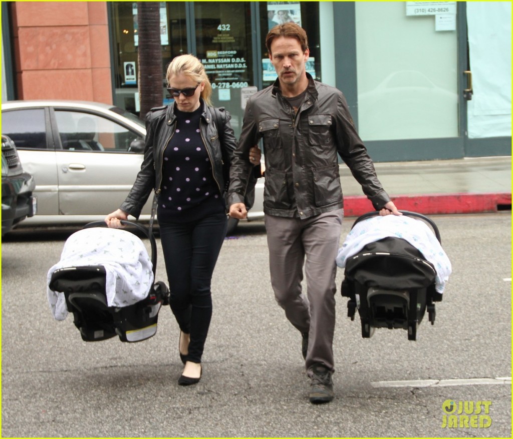 Anna Paquin and Stephen Moyer take their twins to the doctors office in Beverly Hills