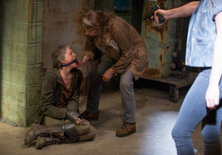 Melissa McBride as Carol Peletier and ? - The Walking Dead _ Season 6, Episode 13 - Photo Credit: Gene Page/AMC