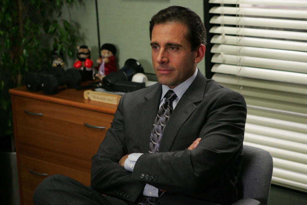 THE OFFICE -- "Gay Witch Hunt" -- Pictured: Steve Carell as Michael Scott -- NBC Photo: Justin Lubin